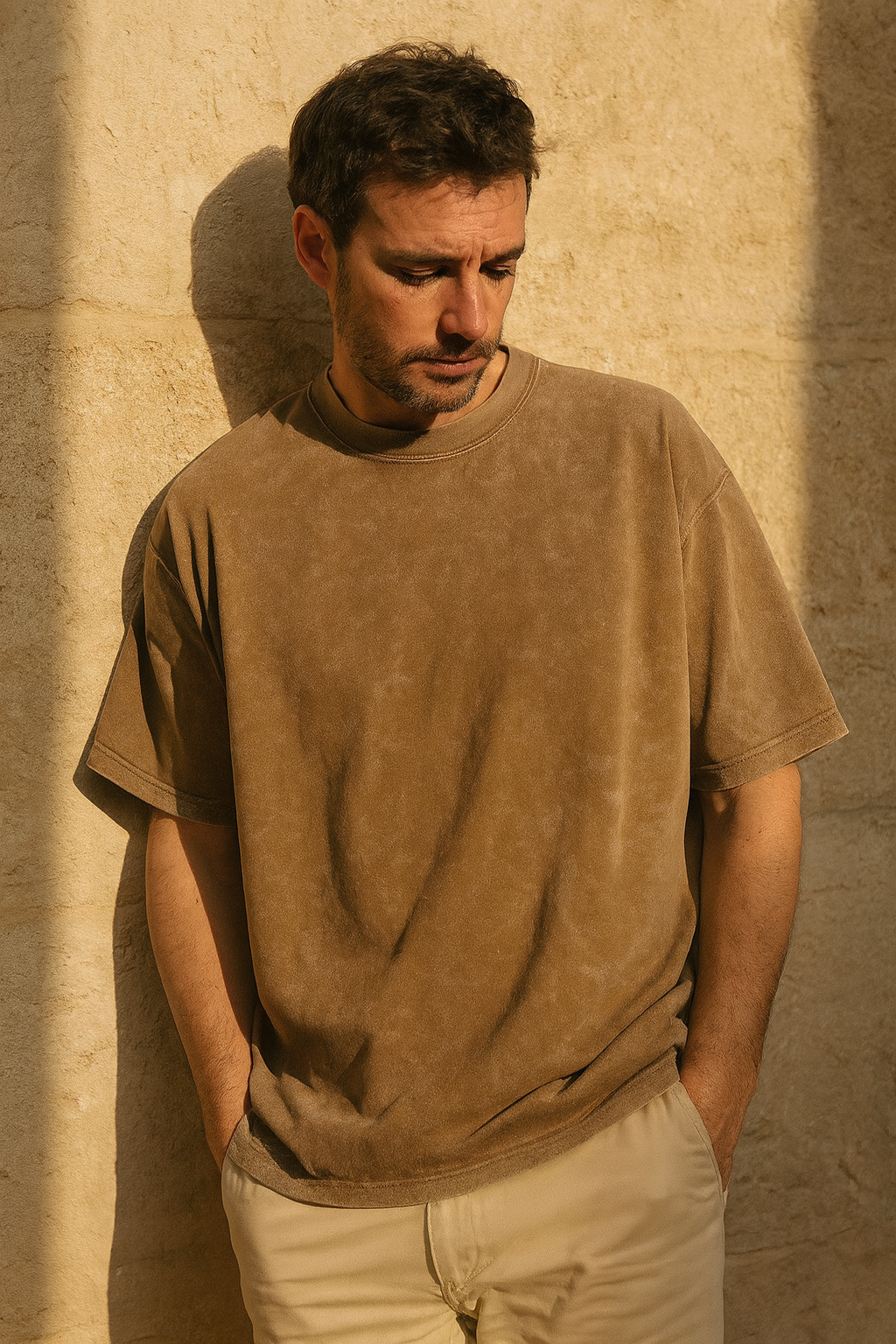 Men’s Relaxed Fit T-Shirt Vintage Pink | Washed Casual