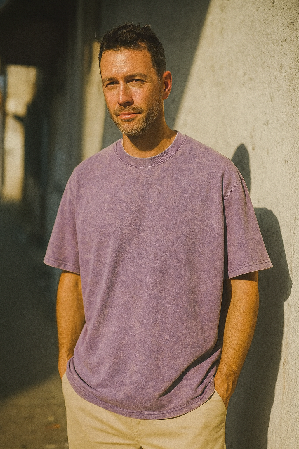 Men’s Relaxed Fit T-Shirt Vintage Pink | Washed Casual