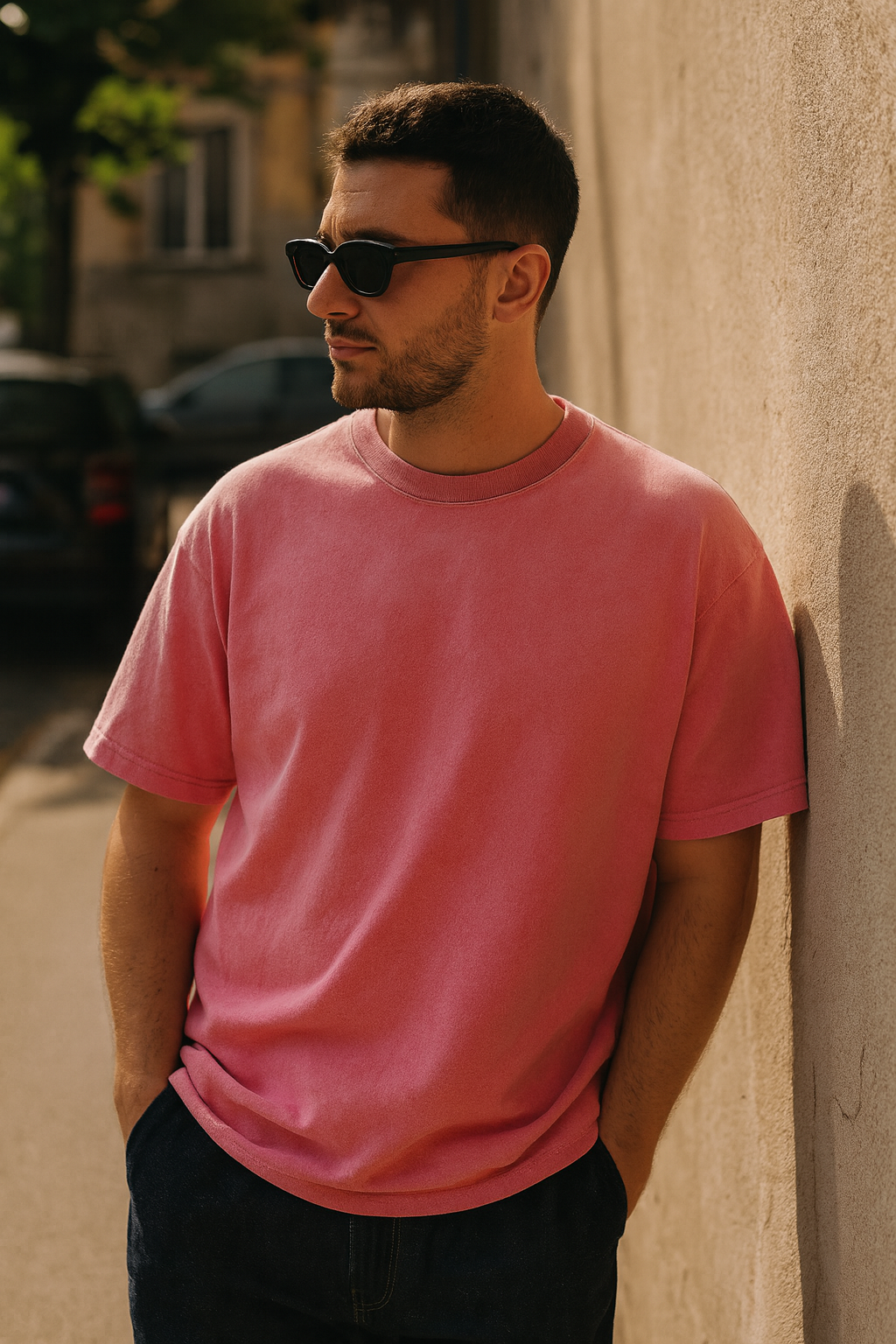 Men’s Relaxed Fit T-Shirt Vintage Pink | Washed Casual