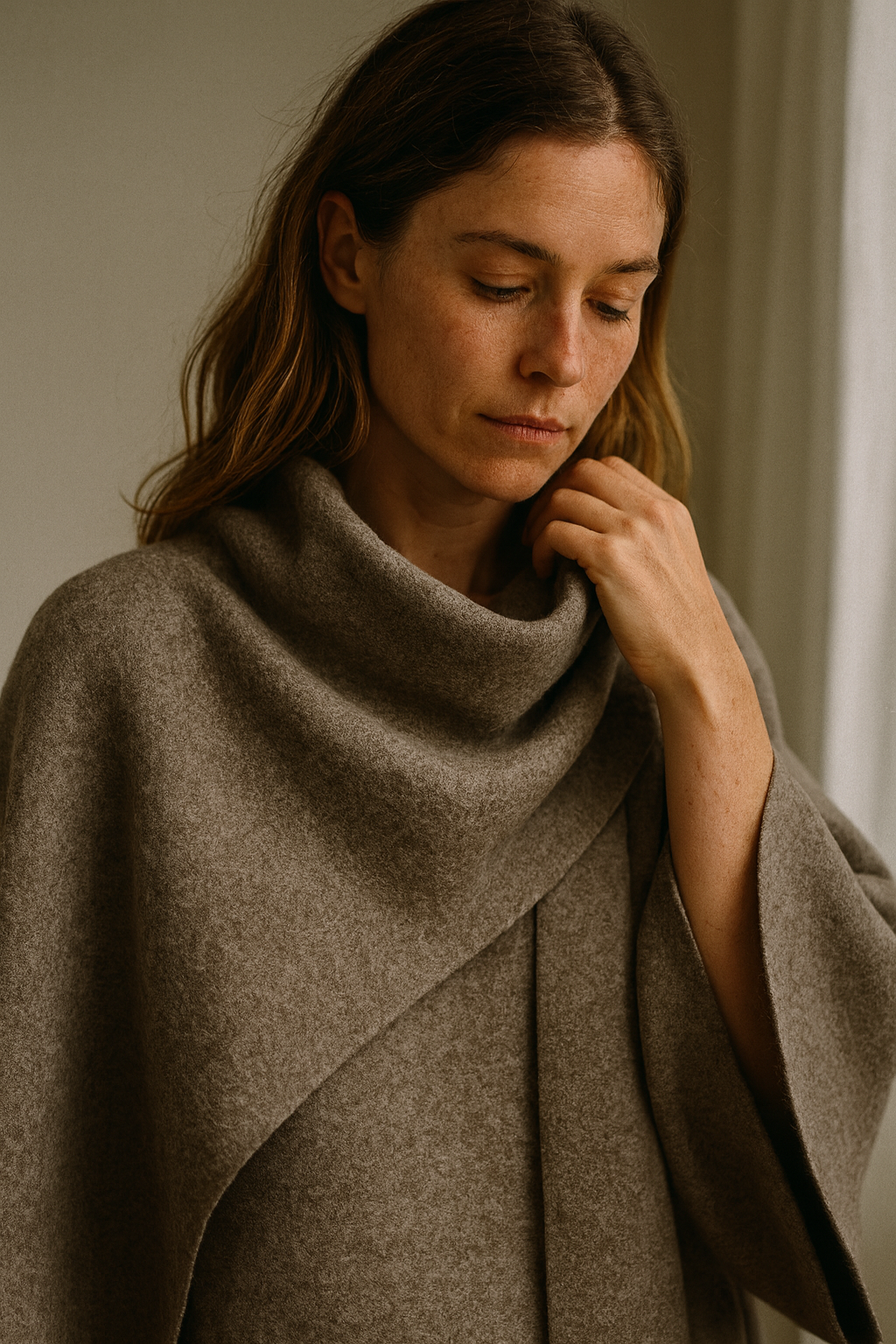 Women's Draped Cape Cowl Neck | Oversized