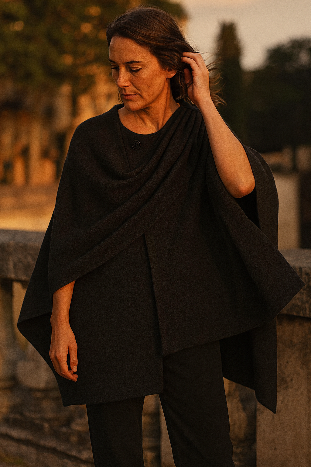 Women's Draped Cape Cowl Neck | Oversized