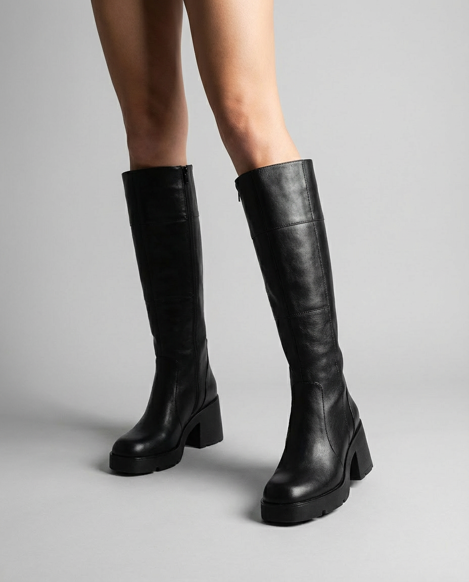 Women's Knee High Boots Block Heel | Chunky Platform