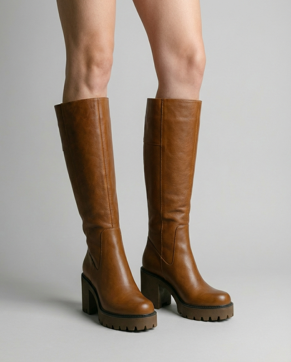 Women's Knee High Boots Block Heel | Chunky Platform