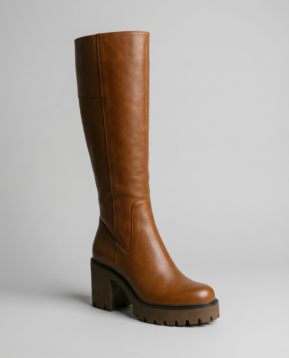 Women's Knee High Boots Block Heel | Chunky Platform