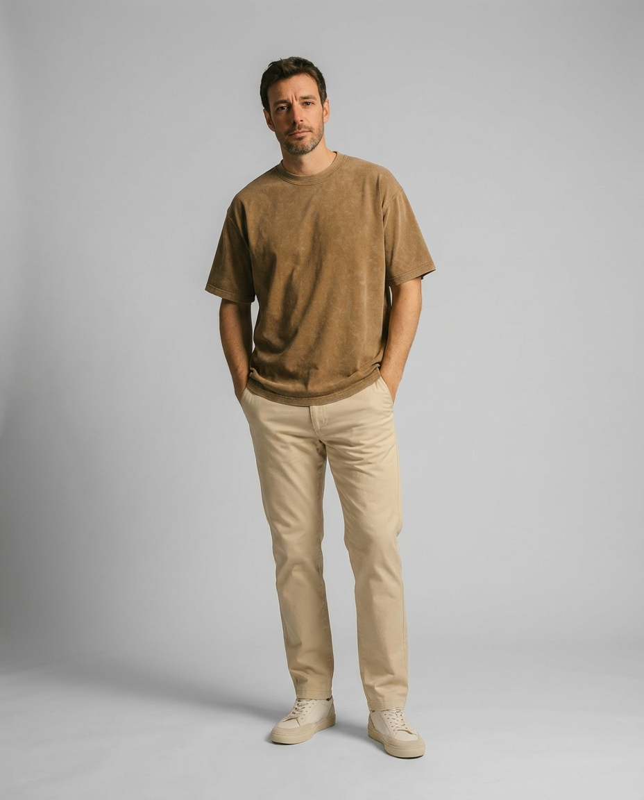 Men’s Relaxed Fit T-Shirt Vintage Pink | Washed Casual