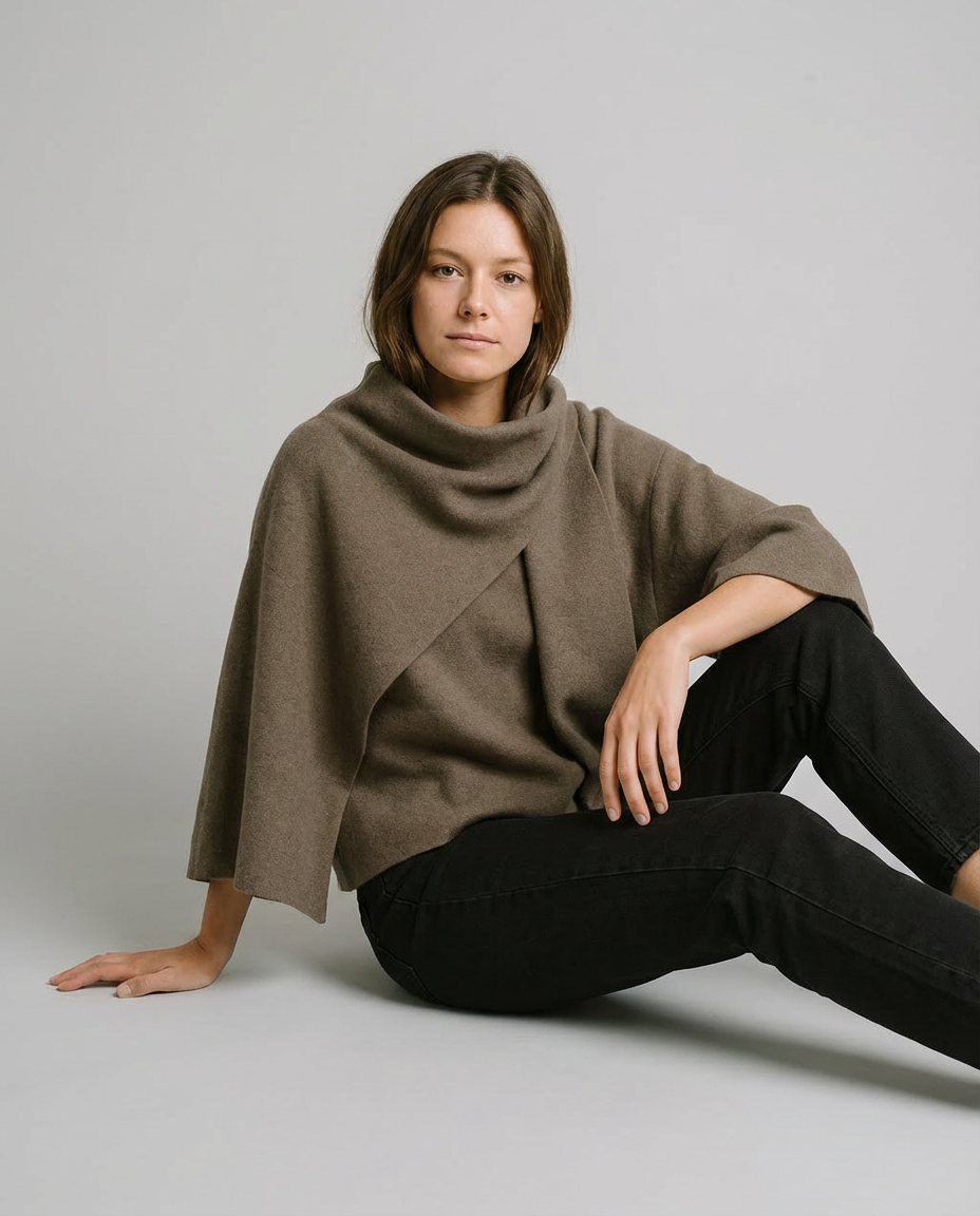 Women's Draped Cape Cowl Neck | Oversized