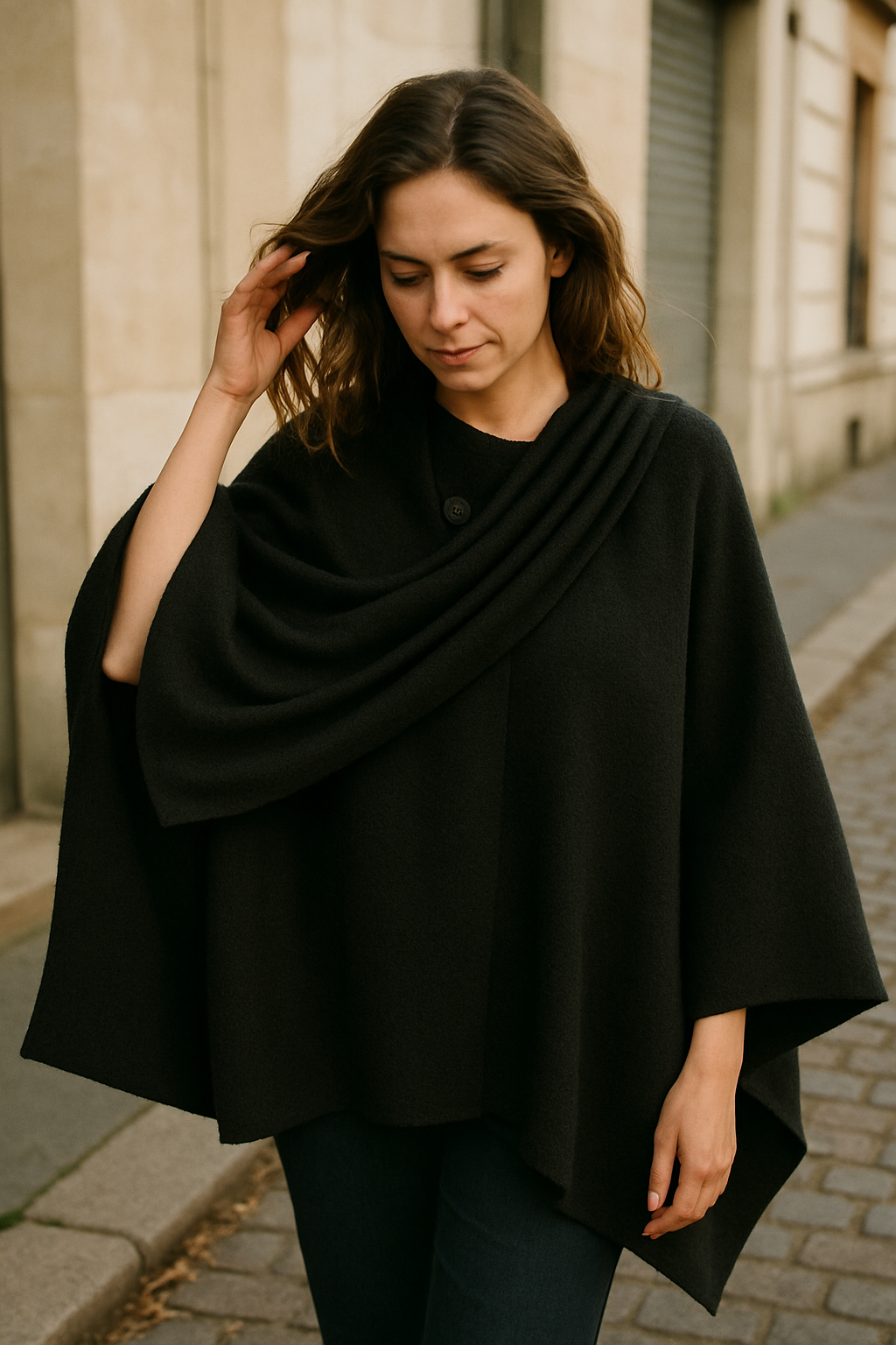 Women's Draped Cape Cowl Neck | Oversized