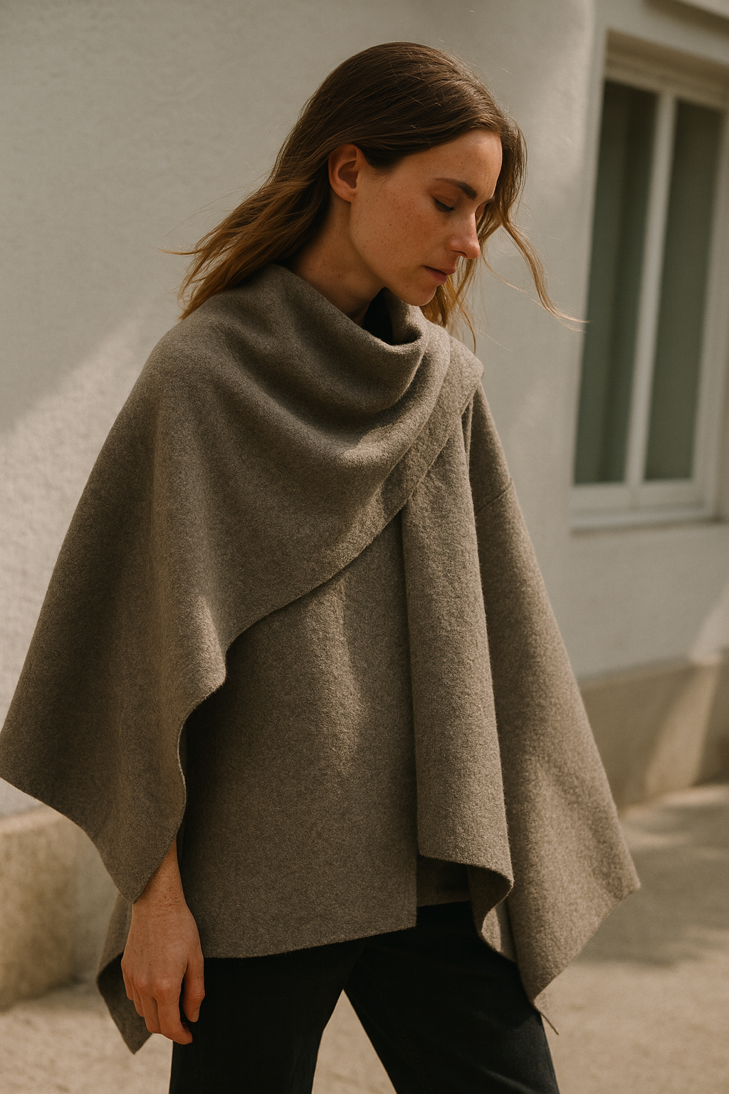 Women's Draped Cape Cowl Neck | Oversized
