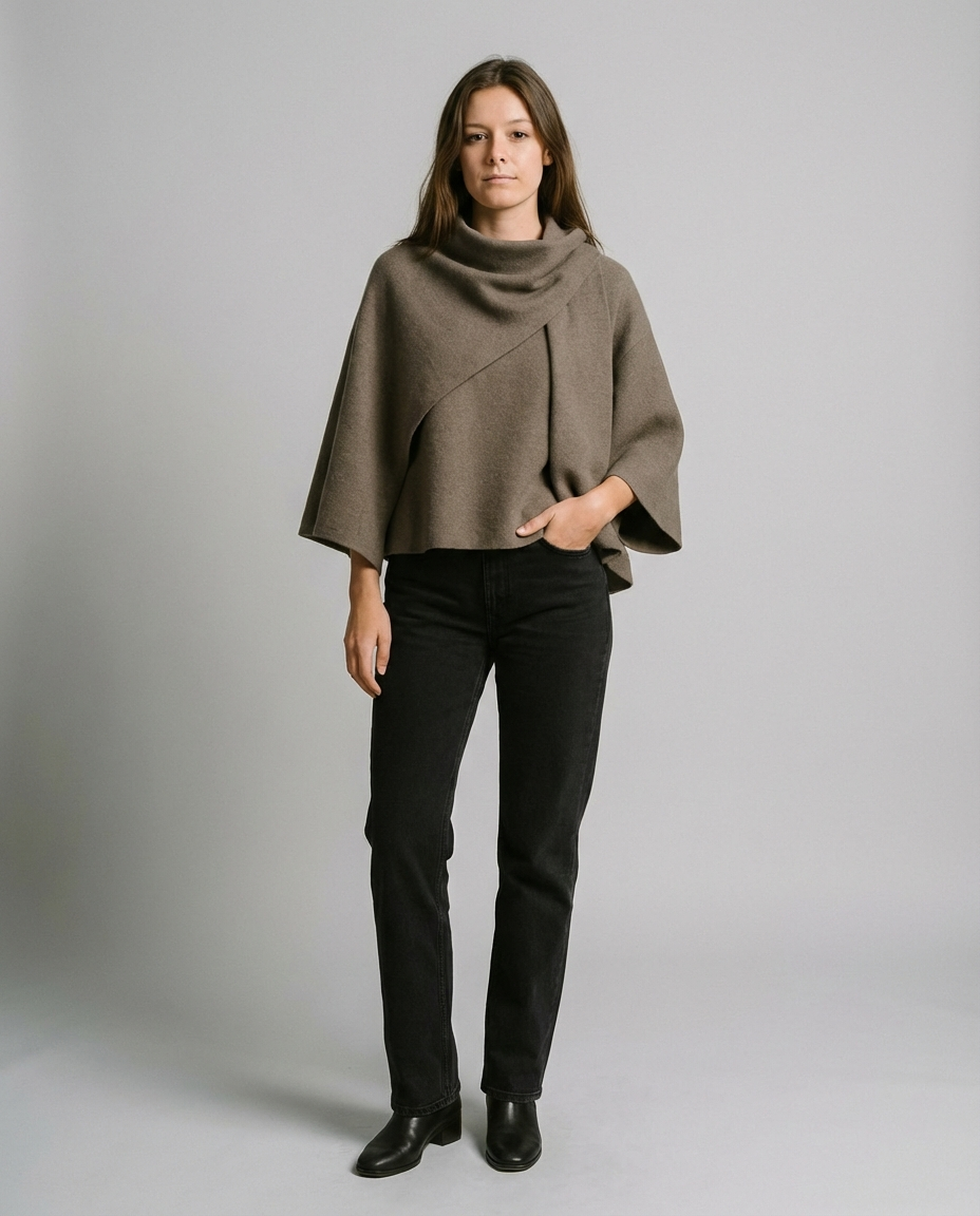 Women's Draped Cape Cowl Neck | Oversized