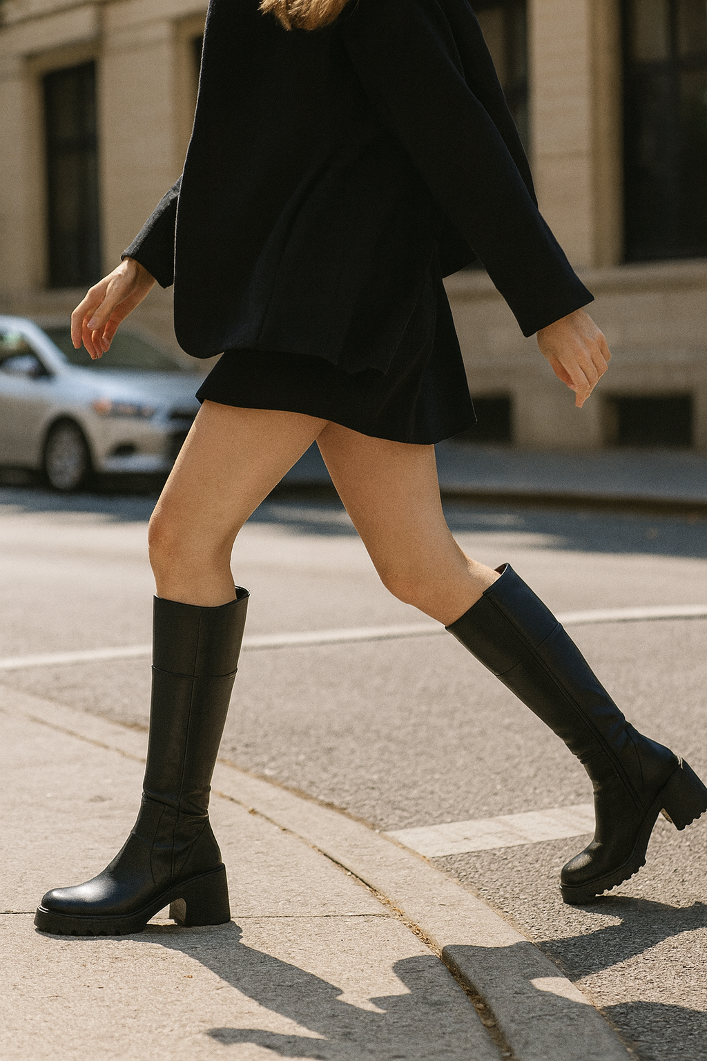 Women's Knee High Boots Block Heel | Chunky Platform