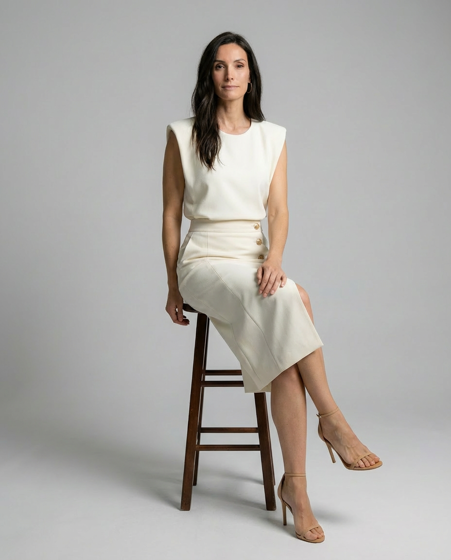 Women's Wedding Guest Dress Button Detail | Midi